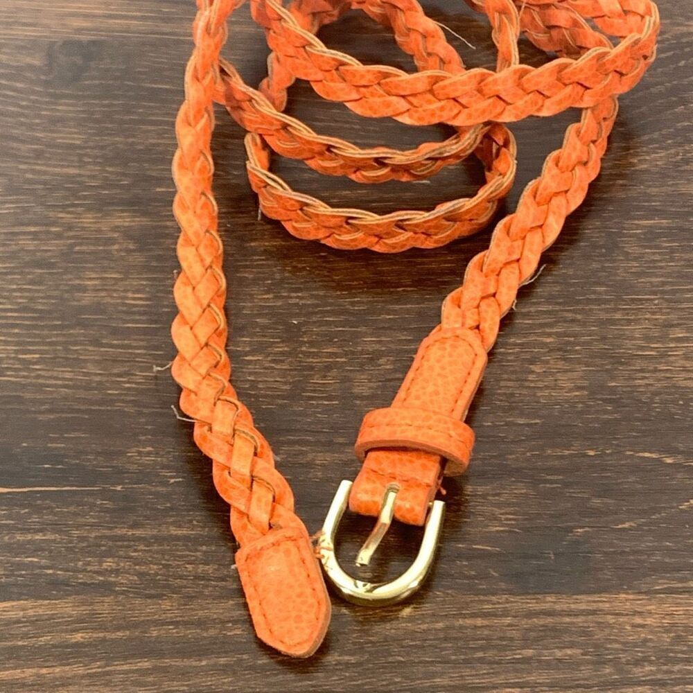 H&M Women Fine Pin Buckle Weave Braided Fashion Genuine Belt - Picture 2 of 4